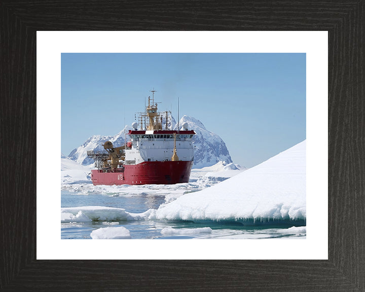 HMS Protector (A173) Photo Print - Starboard Bow View - Royal Navy Ice Patrol Vessel Hampshire Prints 10 x 8 Black Frame Yes