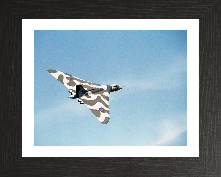 RAF Avro Vulcan Bomber Flying Photo Print - Royal Air Force Aircraft Hampshire Prints 10 x 8 Black Frame Yes
