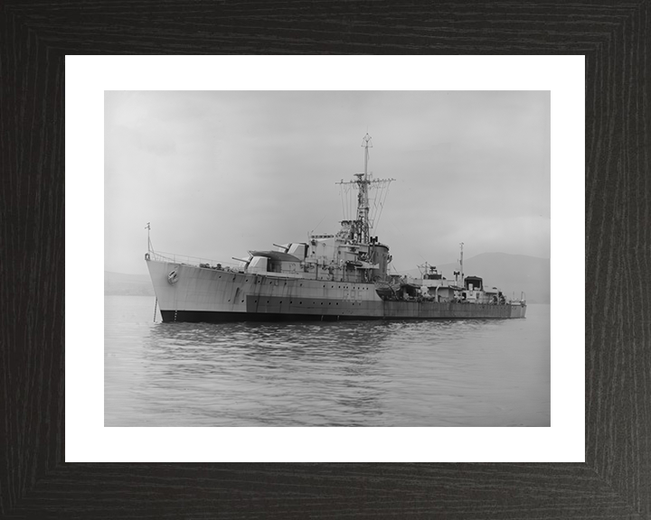 HMS Zenith (R95) Photo Print - At Anchor 1944 - Royal Navy Z Class Destroyer Hampshire Prints 10 x 8 Black Frame Yes