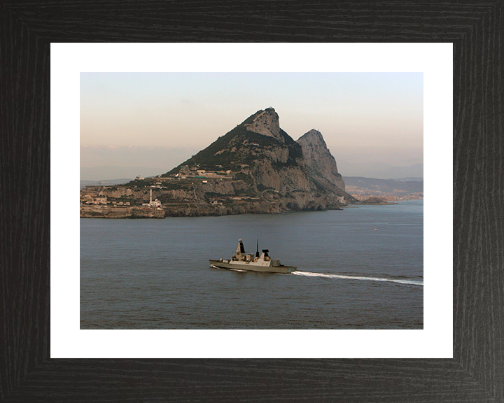 HMS Defender (D36) Photo Print - Gibraltar 2015 - Royal Navy Type 45 Destroyer Hampshire Prints 10 x 8 Black Frame Yes