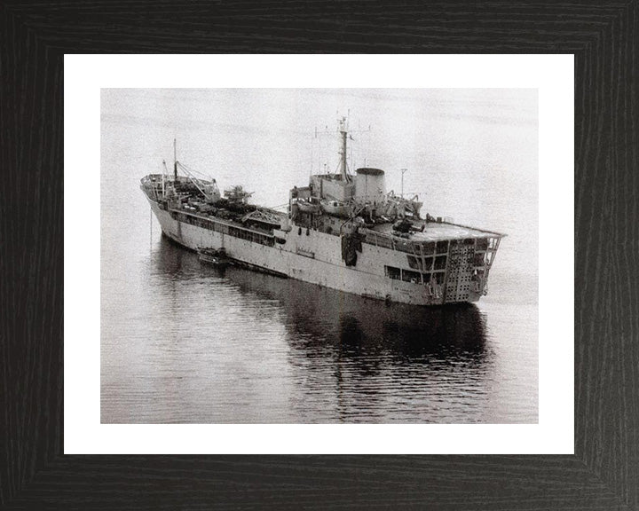 RFA Sir Lancelot (L3029) Photo Print - Port Quarter View - Royal Fleet Auxiliary Round Table Class Ship Hampshire Prints 10 x 8 Black Frame Yes