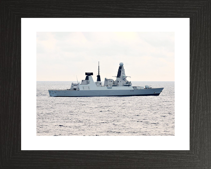 HMS Dauntless (D33) Royal Navy Type 45 Destroyer High Starboard Beam Photo Print Wall Art Decor Posters, Prints, & Visual Artwork Hampshire Prints 10 x 8 Black Frame Yes