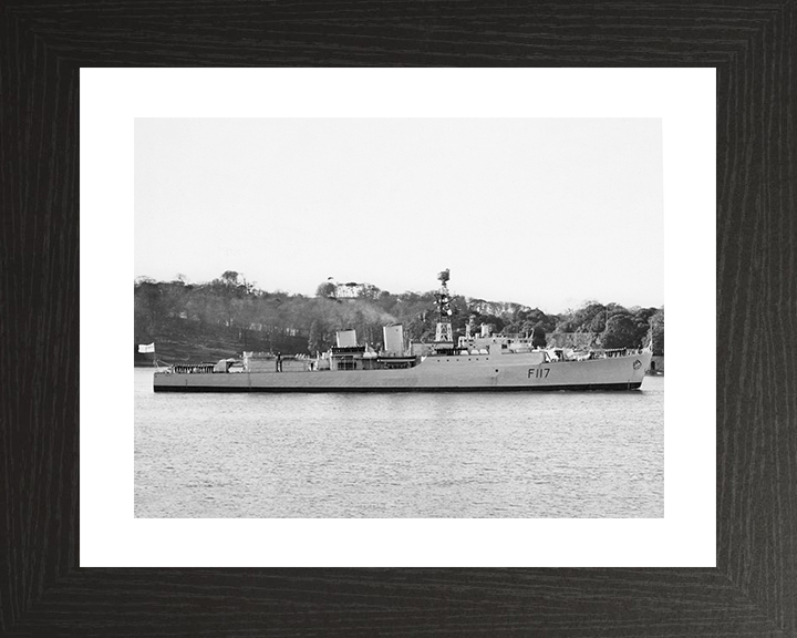 HMS Ashanti (F117) Photo Print - Plymouth Sound 1961 - Royal Navy Tribal Class Frigate Posters, Prints, & Visual Artwork Hampshire Prints 10 x 8 Black Frame Yes