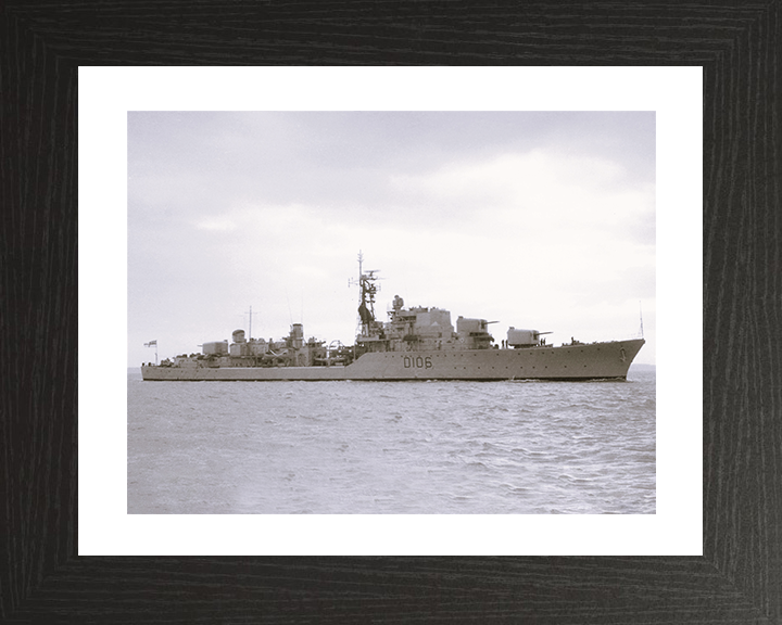 HMS Decoy (D106) Photo Print - At Sea 1962 - Royal Navy Daring Class Destroyer Posters, Prints, & Visual Artwork Hampshire Prints 10 x 8 Black Frame Yes