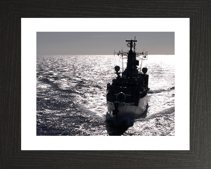 HMS Campbeltown (F86) Royal Navy Type 22 Frigate Silhouette Photo Print Wall Art Decor Posters, Prints, & Visual Artwork Hampshire Prints 10 x 8 Black Frame Yes