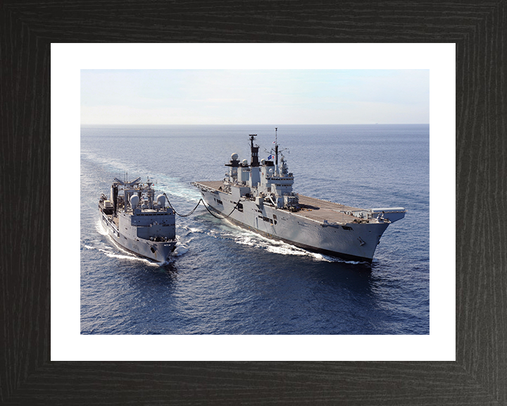 HMS Illustrious (R06) Photo Print - RAS 2013 - Royal Navy Invincible Class Aircraft Carrier Hampshire Prints 10 x 8 Black Frame Yes