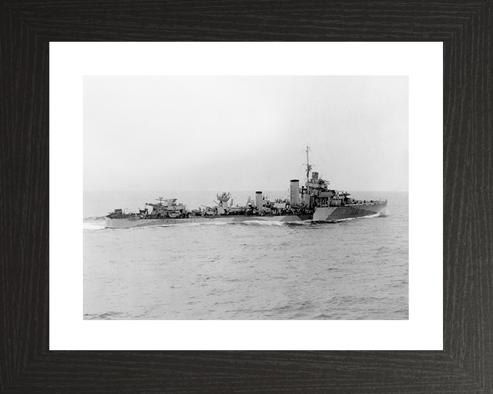 HMS Wolverine (D78) Photo Print - Underway - Royal Navy Modified W Class Destroyer Posters, Prints, & Visual Artwork Hampshire Prints 10 x 8 Black Frame Yes
