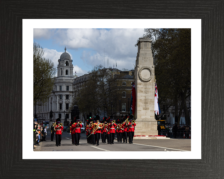 Band of the Coldstream Guards march past The Cenotaph Photo Print - British Army Hampshire Prints 10 x 8 Black Frame Yes