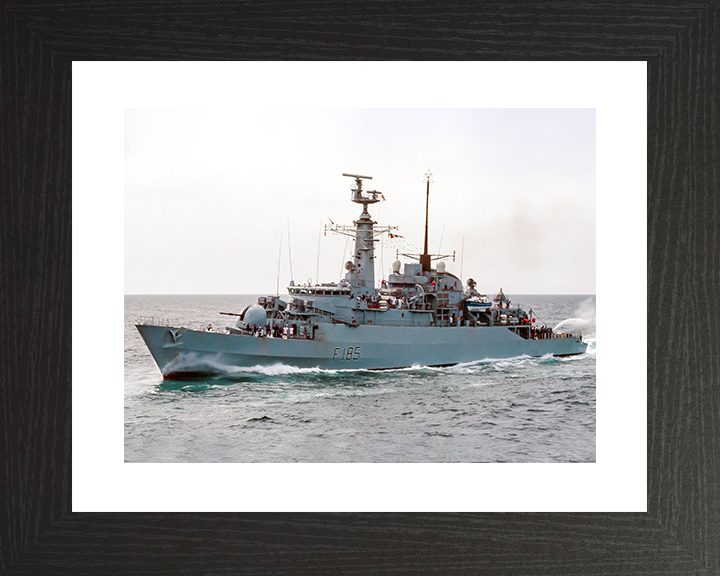 HMS Avenger (F185) Royal Navy Type 21 Frigate Underway Port Side View Photo Print Wall Art Decor Posters, Prints, & Visual Artwork Hampshire Prints 10 x 8 Black Frame Yes