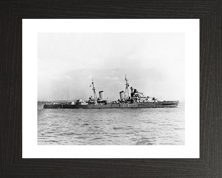 HMS Phoebe (43) Photo Print - At Sea 1943 - Royal Navy Dido Class Cruiser Posters, Prints, & Visual Artwork Hampshire Prints 10 x 8 Black Frame Yes