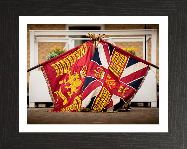 The Colours of the Welsh Guards Photo Print - British Army Hampshire Prints 10 x 8 Black Frame Yes
