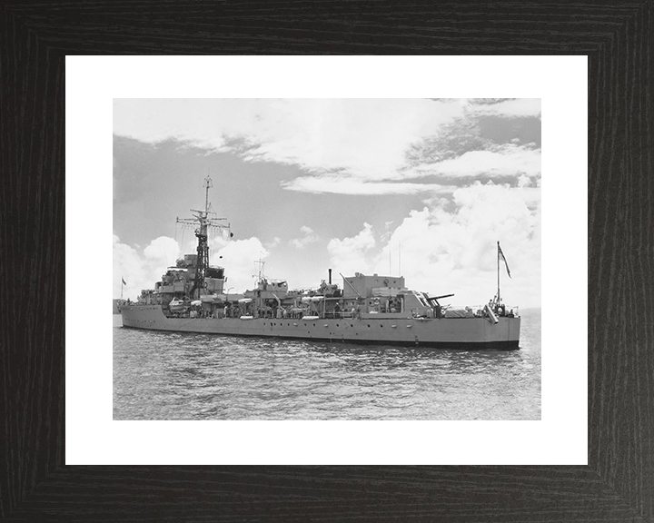 HMS Cheviot (R90) (D90) Royal Navy C Class Destroyer Port Side View Photo Print Wall Art Decor Posters, Prints, & Visual Artwork Hampshire Prints 10 x 8 Black Frame Yes