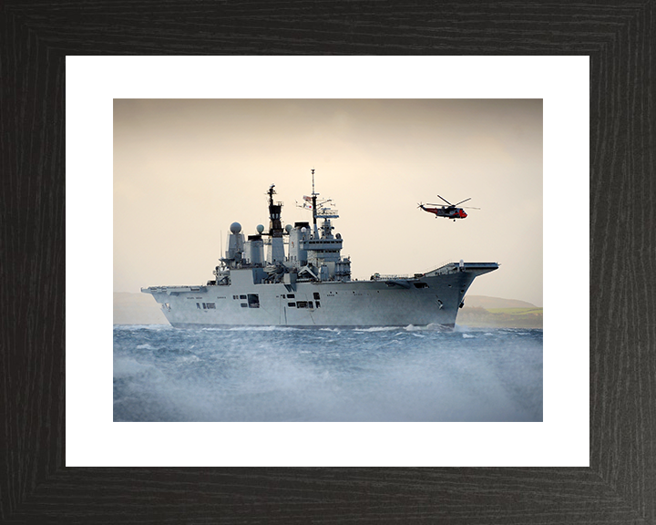HMS Ark Royal (R07) Royal Navy Invincible Class Aircraft Carrier Off Scotland 2010 Photo Print Wall Art Decor Posters, Prints, & Visual Artwork Hampshire Prints 10 x 8 Black Frame Yes