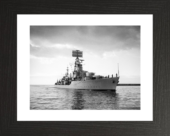 HMS Agincourt (D86) Royal Navy Battle Class Destroyer Photo Print Starboard Bow View Warship Wall Art Posters, Prints, & Visual Artwork Hampshire Prints 10 x 8 Black Frame Yes