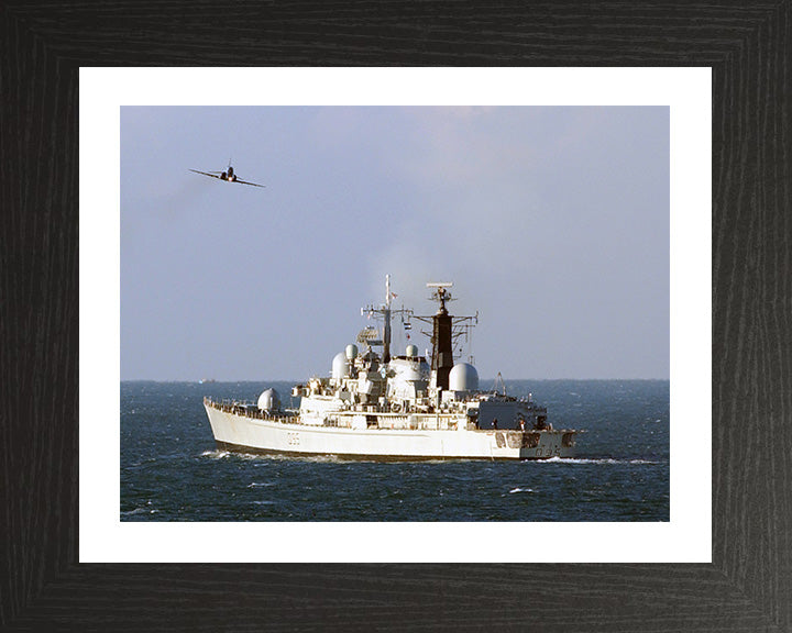 HMS Manchester (D95) Photo Print - Port Quarter View - Royal Navy Type 42 Destroyer Hampshire Prints 10 x 8 Black Frame Yes