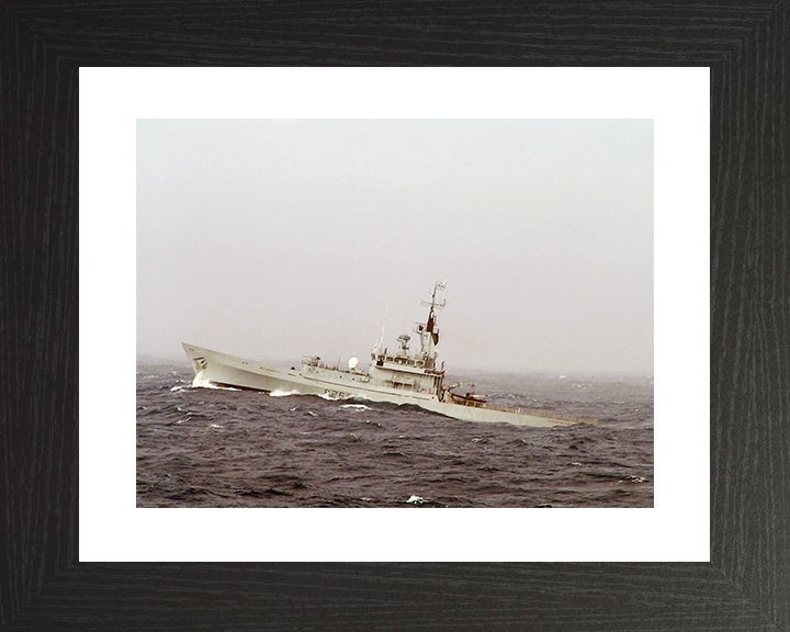 HMS Dumbarton Castle (P265) Royal Navy Castle Class Patrol Vessel In Rough Sea Photo Print Wall Art Decor Posters, Prints, & Visual Artwork Hampshire Prints 10 x 8 Black Frame Yes