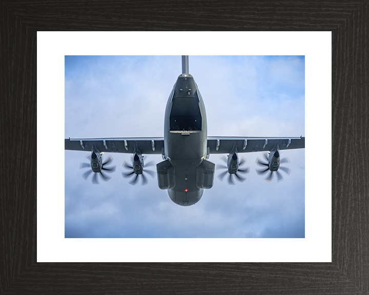 RAF Atlas A400M taking Fly Over Royal Air Force Aircraft Photo Print Wall Art Aviation Decor UK Posters, Prints, & Visual Artwork Hampshire Prints 10 x 8 Black Frame Yes