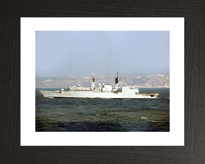 HMS Brave (F94) Royal Navy Type 22 Frigate Port Beam View Photo Print Wall Art Decor Posters, Prints, & Visual Artwork Hampshire Prints 10 x 8 Black Frame Yes