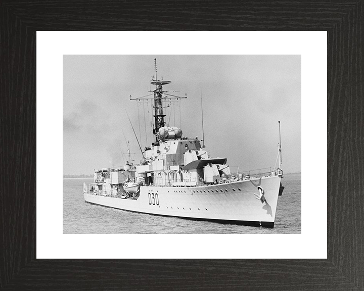 HMS Carron (D30) Royal Navy C Class Destroyer Starboard Bow View Photo Print Wall Art Decor Posters, Prints, & Visual Artwork Hampshire Prints 10 x 8 Black Frame Yes