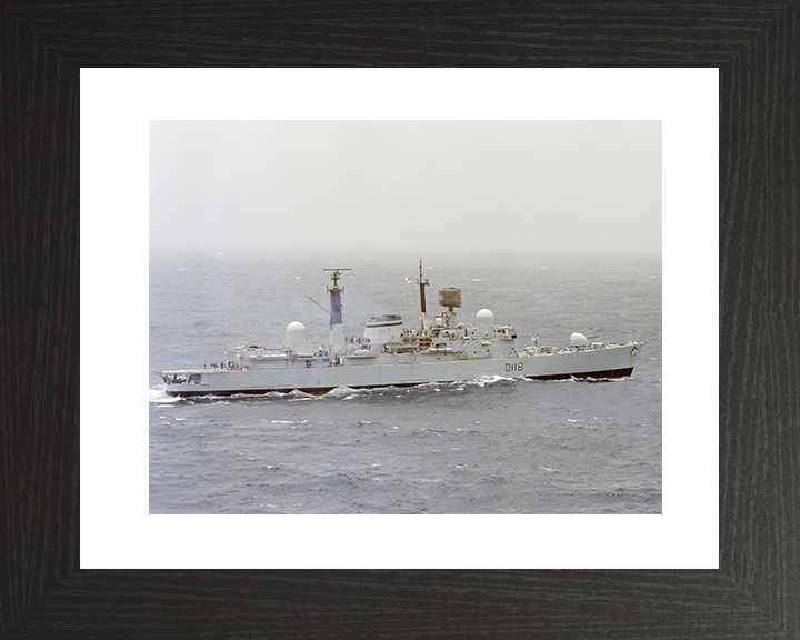 HMS Coventry (D118) Royal Navy Type 42 Destroyer At Sea 1982 Photo Print Wall Art Decor Posters, Prints, & Visual Artwork Hampshire Prints 10 x 8 Black Frame Yes