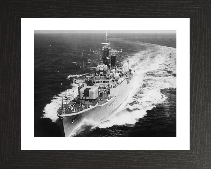 HMS Jaguar (F37) Photo Print - At Sea 1963 - Royal Navy Leopard Class Frigate Hampshire Prints 10 x 8 Black Frame Yes