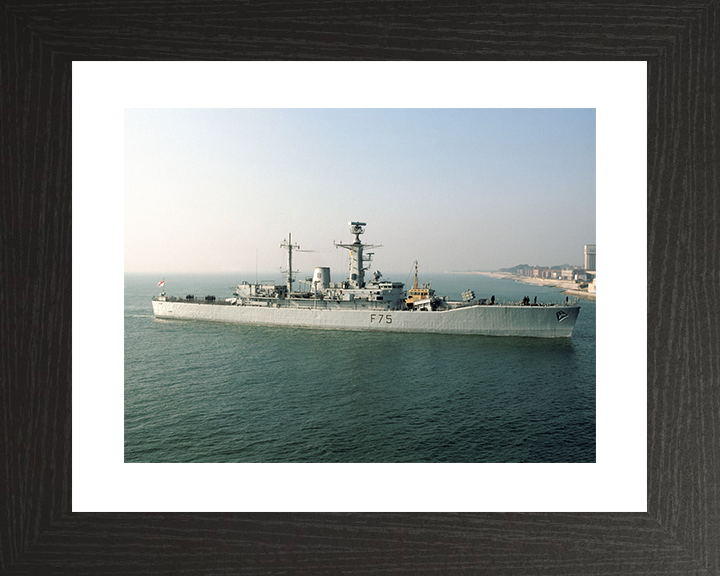 HMS Charybdis (F75) Royal Navy Leander Class Frigate Entering Portsmouth Photo Print Wall Art Decor Posters, Prints, & Visual Artwork Hampshire Prints 10 x 8 Black Frame Yes