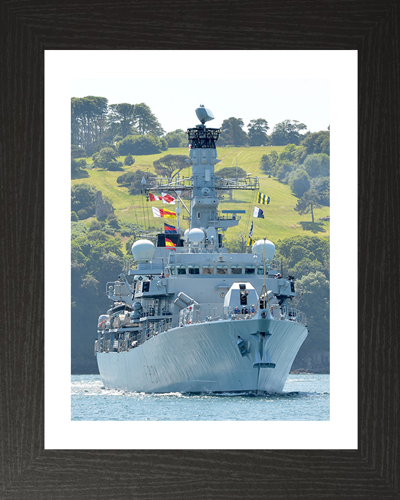 HMS Argyll (F231) Photo Print - Plymouth Sound 2014 - Royal Navy Type 23 Frigate Hampshire Prints 10 x 8 Black Frame Yes