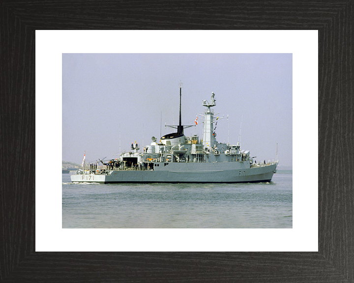 HMS Active (F171) Royal Navy Type 21 Frigate Photo Print Starboard Quarter View Warship Wall Art Posters, Prints, & Visual Artwork Hampshire Prints 10 x 8 Black Frame Yes