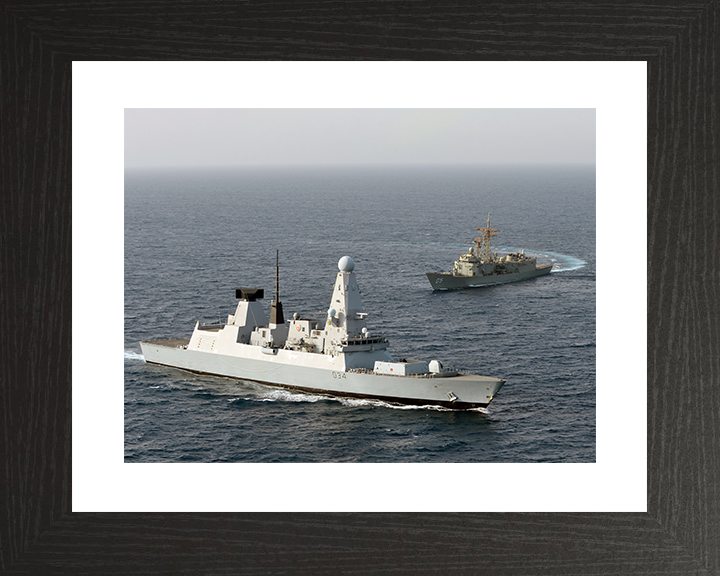 HMS Diamond (D34) Royal Navy Type 45 Destroyer HMAS Melbourne Photo Print Wall Art Decor Posters, Prints, & Visual Artwork Hampshire Prints 10 x 8 Black Frame Yes
