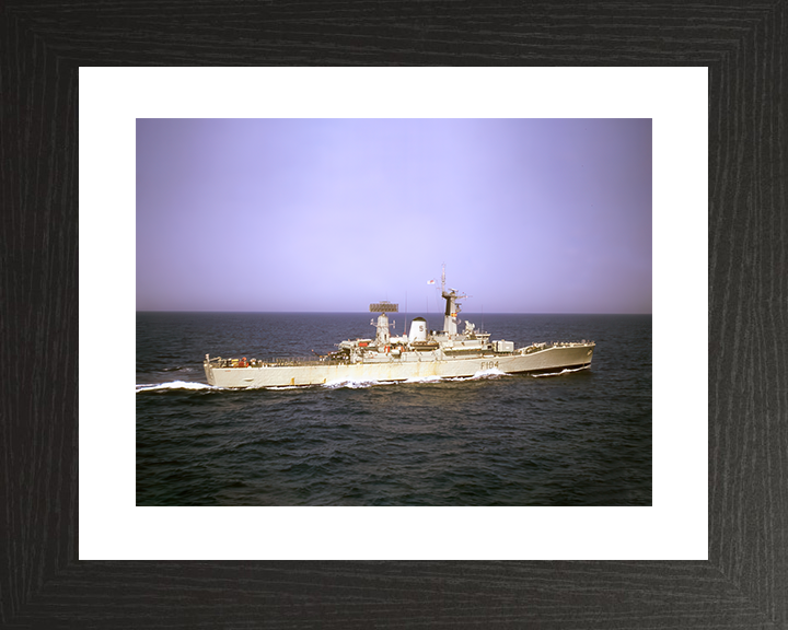 HMS Dido (F104) Royal Navy Leander Class Frigate Underway Starboard Beam View Photo Print Wall Art Decor Posters, Prints, & Visual Artwork Hampshire Prints 10 x 8 Black Frame Yes