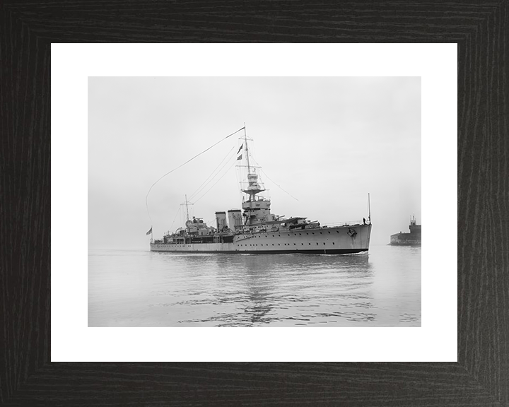 HMS Cardiff (D58) Royal Navy C Class Light Cruiser Starboard View Photo Print Wall Art Decor Posters, Prints, & Visual Artwork Hampshire Prints 10 x 8 Black Frame Yes