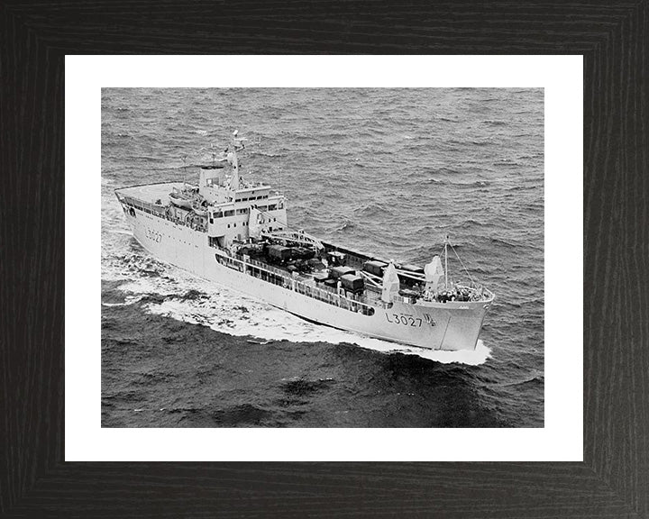 RFA Sir Geraint (L3027) Photo Print - Starboard Bow View - Royal Fleet Auxiliary Round Table Class Ship Hampshire Prints 10 x 8 Black Frame Yes