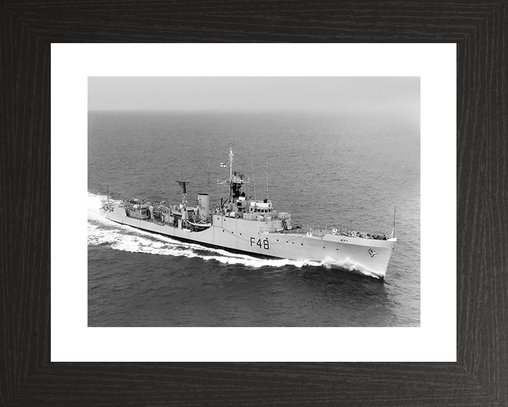HMS Dundas (F48) Royal Navy Blackwood Class Frigate Starboard Bow View Photo Print Wall Art Decor Posters, Prints, & Visual Artwork Hampshire Prints 10 x 8 Black Frame Yes