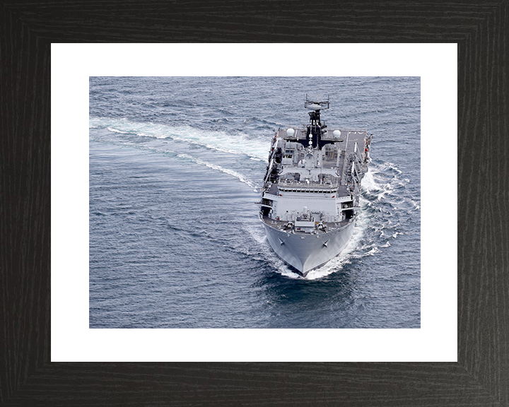 HMS Albion (L14) Royal Navy Albion Class Amphibious Ship Hard Turn at Sea Photo Print Wall Art Naval Decor Posters, Prints, & Visual Artwork Hampshire Prints 10 x 8 Black Frame Yes