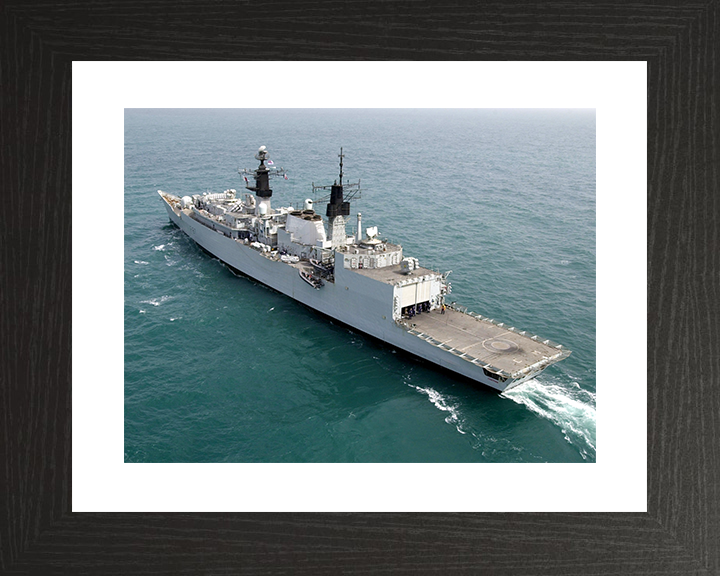 HMS Chatham (F87) Royal Navy Type 22 Frigate High Port Quarter View Photo Print Wall Art Decor Posters, Prints, & Visual Artwork Hampshire Prints 10 x 8 Black Frame Yes