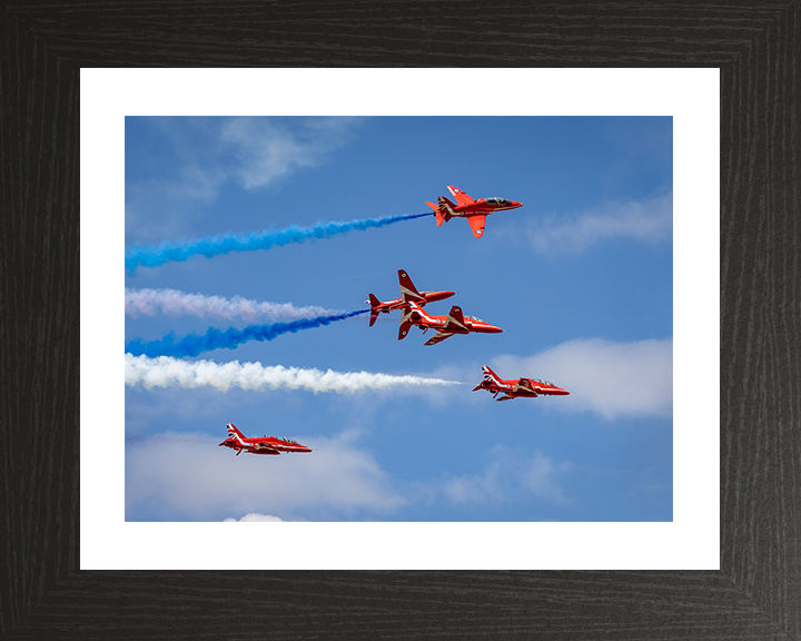 RAF Red Arrows Display 2025 Photo Print - Royal Air Force Aircraft Hampshire Prints 10 x 8 Black Frame Yes