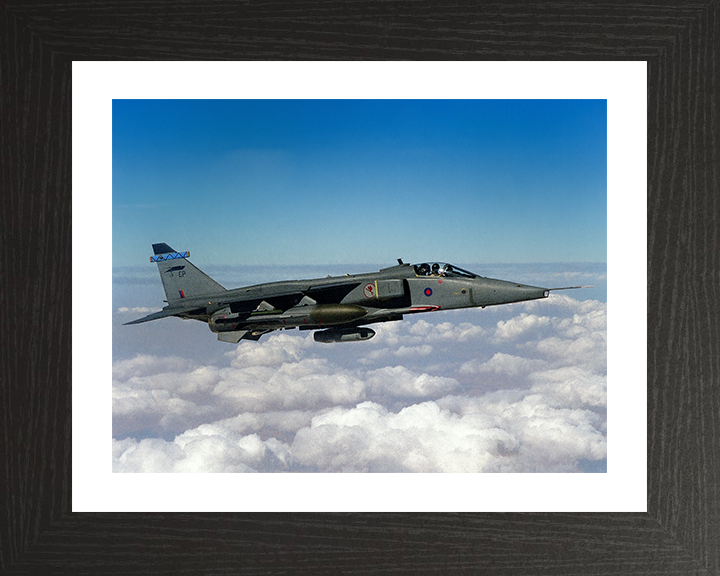 RAF Jaguar Jet in flight Photo Print - Royal Air Force Aircraft Hampshire Prints 10 x 8 Black Frame Yes