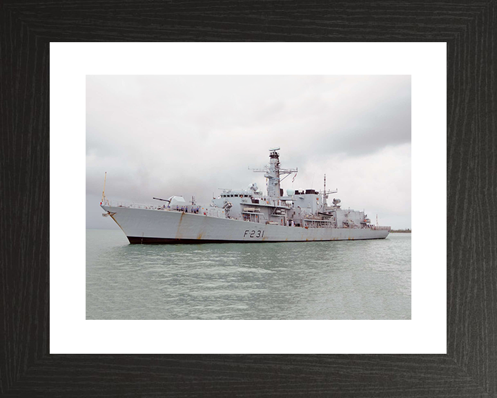 HMS Argyll (F231) Royal Navy Type 23 Frigate Low Port Side View Photo Print Wall Art Decor Posters, Prints, & Visual Artwork Hampshire Prints 10 x 8 Black Frame Yes