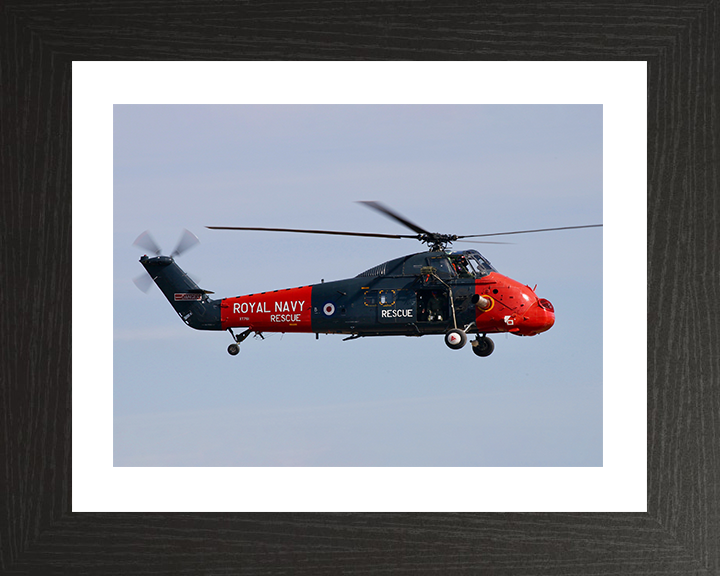 Westland Wessex HU5 Helicopter in Flight 2022 Photo Print - Royal Navy Aircraft Posters, Prints, & Visual Artwork Hampshire Prints 10 x 8 Black Frame Yes