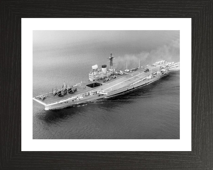 HMS Victorious (R38) Photo Print - At Sea 1959 - Royal Navy Illustrious Class Aircraft Carrier Hampshire Prints 10 x 8 Black Frame Yes