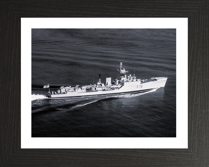 HMS Blackwood (F78) Photo Print - At Sea 1957 - Royal Navy Blackwood Class Frigate Posters, Prints, & Visual Artwork Hampshire Prints 10 x 8 Black Frame Yes