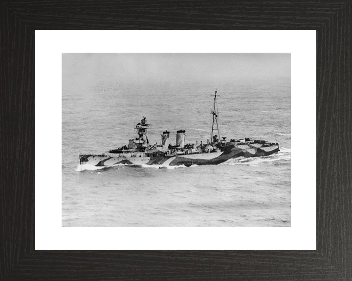 HMS Adventure (M23) Royal Navy Cruiser Photo Print Port View Warship Wall Art Posters, Prints, & Visual Artwork Hampshire Prints 10 x 8 Black Frame Yes