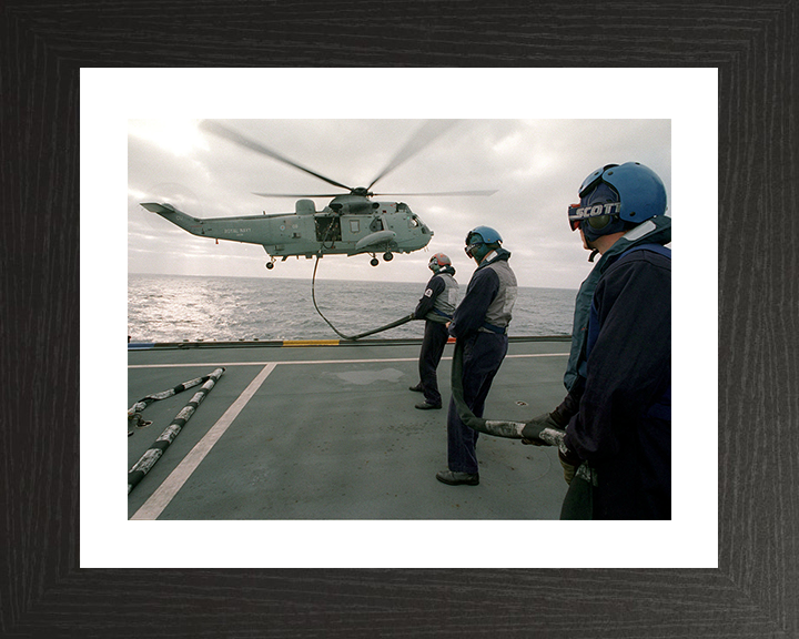 Sea King Helicopter refuelled in flight Photo Print - Royal Navy Aircraft Posters, Prints, & Visual Artwork Hampshire Prints 10 x 8 Black Frame Yes