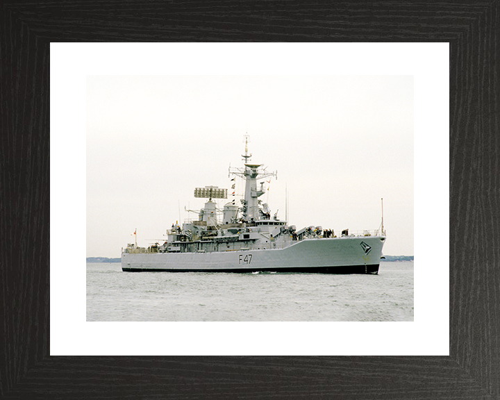 HMS Danae (F47) Royal Navy Leander Class Frigate Entering Harbour Photo Print Wall Art Decor Posters, Prints, & Visual Artwork Hampshire Prints 10 x 8 Black Frame Yes