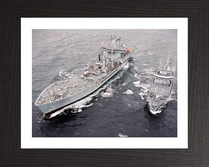 RFA Wave Knight (A389) Photo Print - RAS With HMS Echo 03 - Royal Fleet Auxiliary Wave Class Tanker Posters, Prints, & Visual Artwork Hampshire Prints 10 x 8 Black Frame Yes