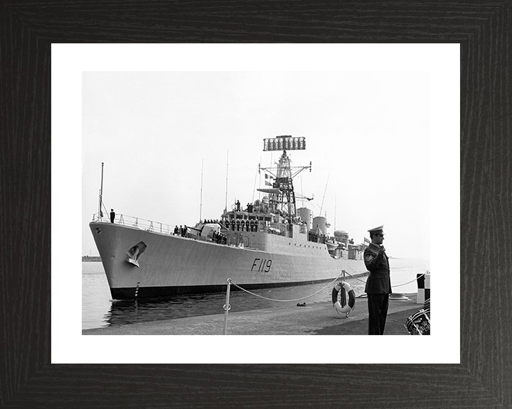 HMS Eskimo (F119) Photo Print - At Chatham 1976 - Royal Navy Tribal Class Frigate Posters, Prints, & Visual Artwork Hampshire Prints 10 x 8 Black Frame Yes