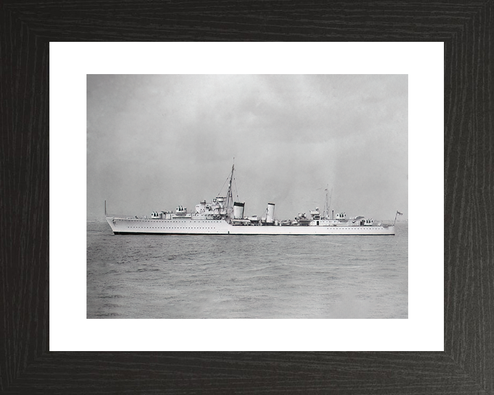 HMS Afridi (F07) Royal Navy Tribal Class Destroyer Photo Print Warship Wall Art Posters, Prints, & Visual Artwork Hampshire Prints 10 x 8 Black Frame Yes