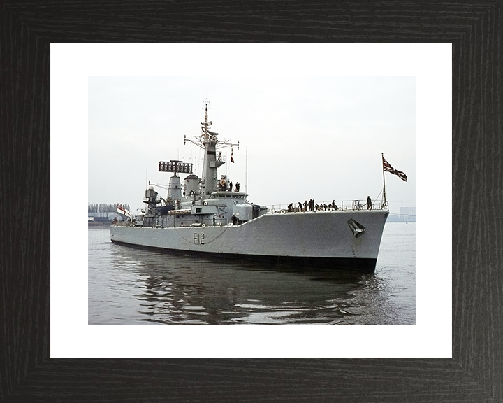 HMS Achilles (F12) Royal Navy Leander Class Frigate Photo Print Warship Wall Art Poster Posters, Prints, & Visual Artwork Hampshire Prints 10 x 8 Black Frame Yes