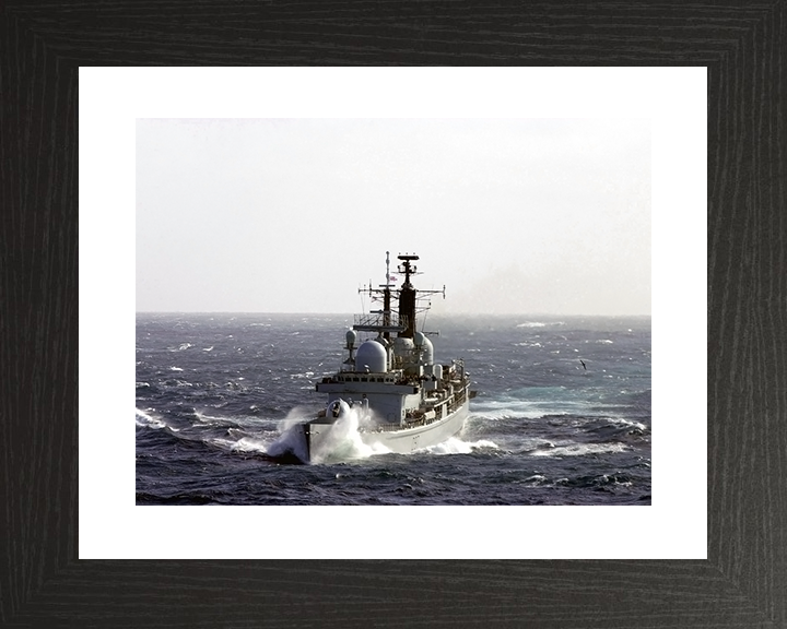 HMS Edinburgh (D97) Royal Navy Type 42 Destroyer Heavy Seas Photo Print Wall Art Decor Posters, Prints, & Visual Artwork Hampshire Prints 10 x 8 Black Frame Yes