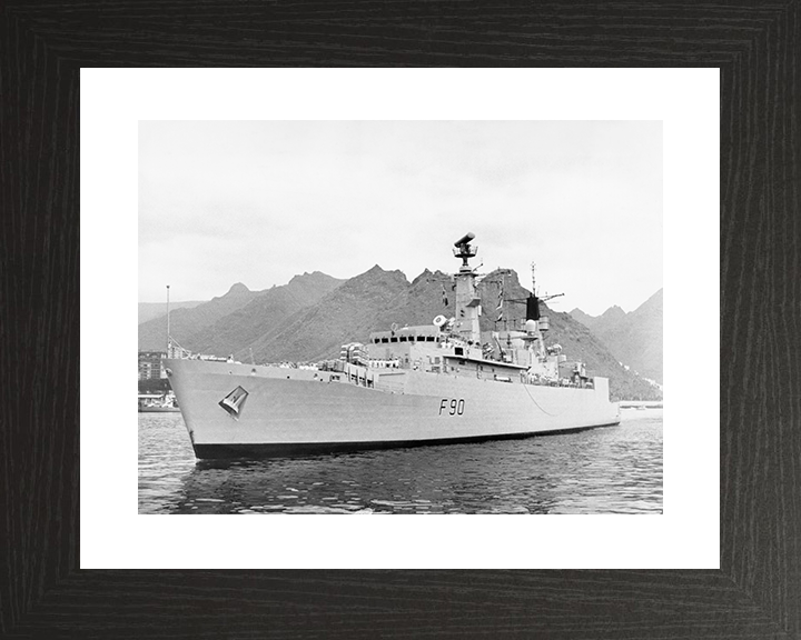 HMS Brilliant (F90) Royal Navy Type 22 Frigate Low Port Bow View Photo Print Wall Art Decor Posters, Prints, & Visual Artwork Hampshire Prints 10 x 8 Black Frame Yes